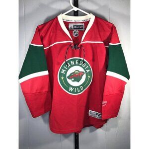 Minnesota wild YOUTH Reebok Red Blank Hockey NHL Jersey sz L/XL